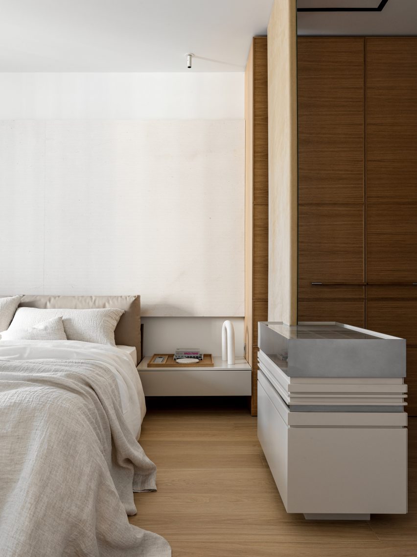 A minimalist bedroom interior