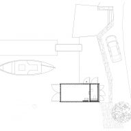 Floor plan of red coastal cabin by Handegård Arkitektur
