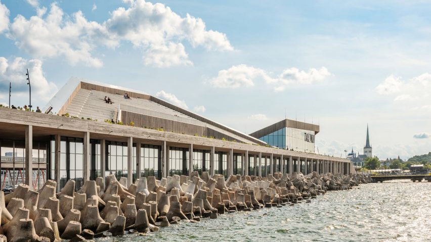 Facade of Tallinn Cruise Terminal by Salto Architects and Stuudio Tallinn