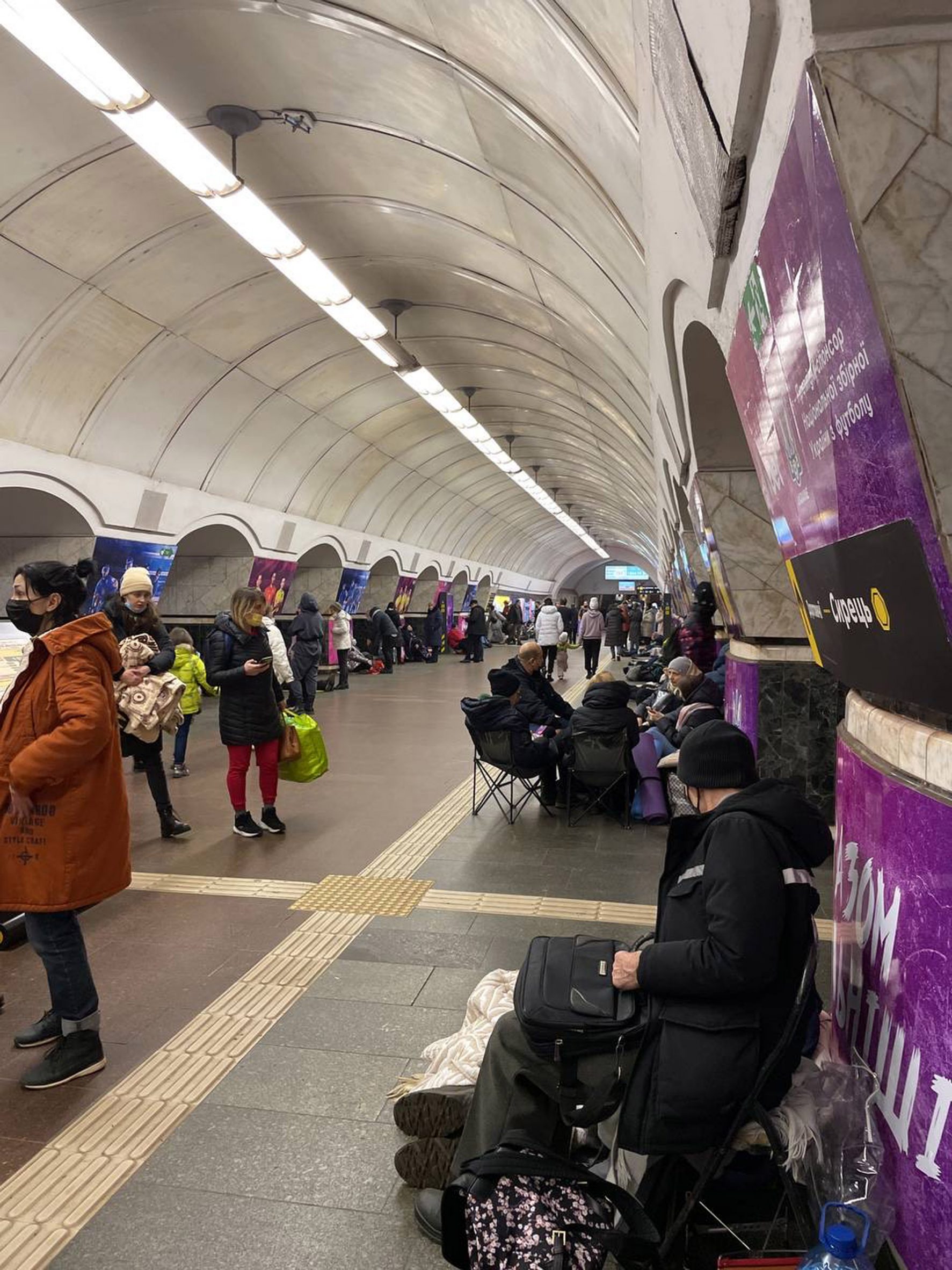 People sheltering in Kyiv metro station during Russian invastion