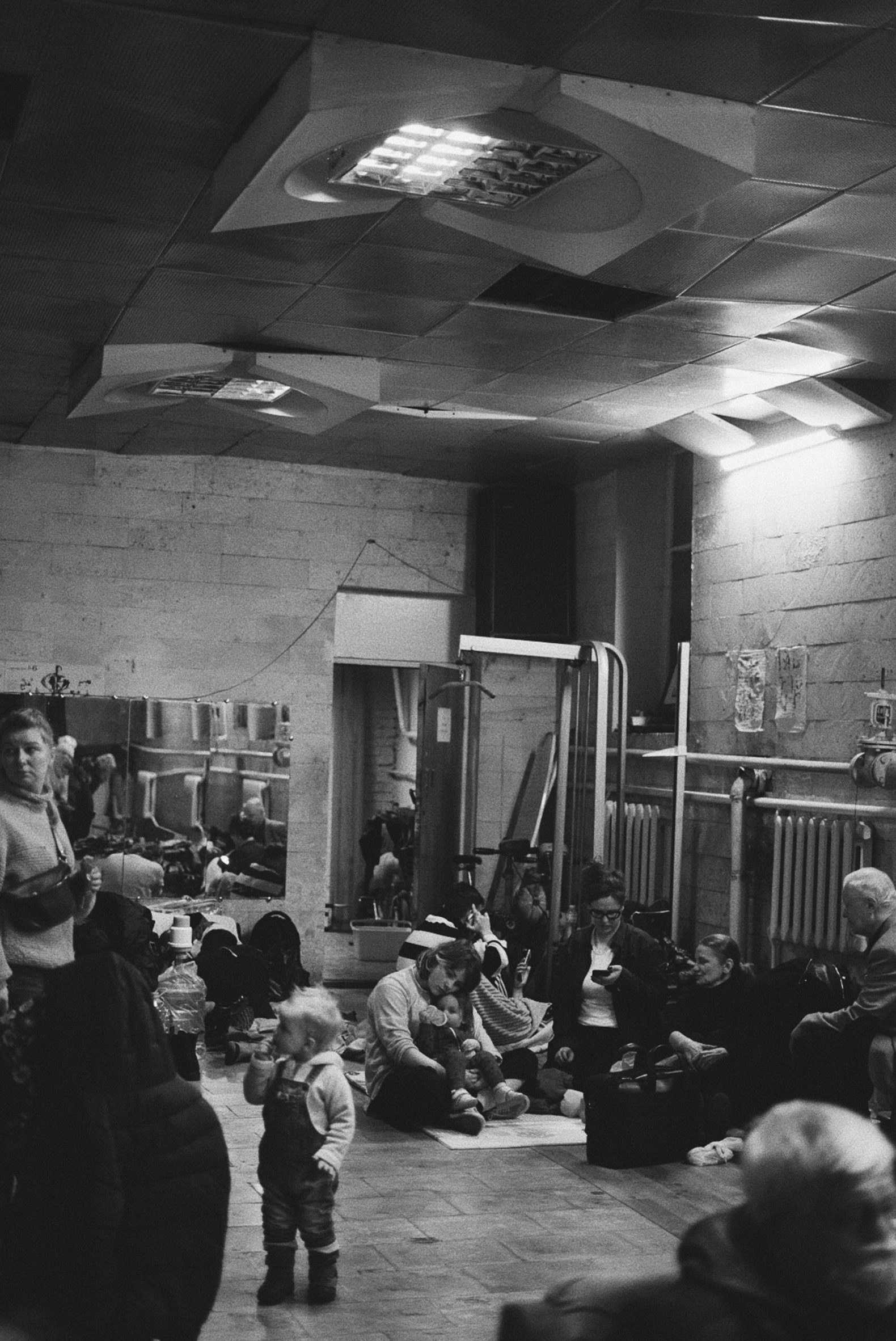 Ukrainians huddled in a basement in downtown Kyiv during the Russian invasion