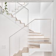 White metal staircase