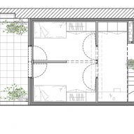 First floor plan of 100JOA house by Vallribera Arquitectes