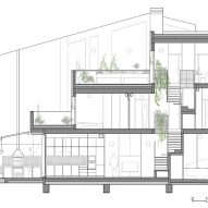 Section of 100JOA house by Vallribera Arquitectes