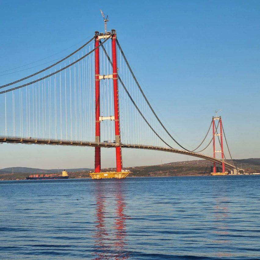 The 1915 Çanakkale Bridge in Turkey features in today's Dezeen Agenda newsletter