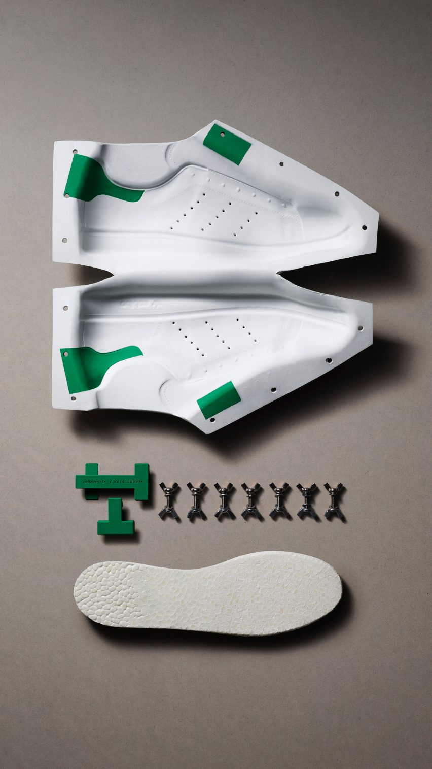 A pair of deconstructed Stan Smiths