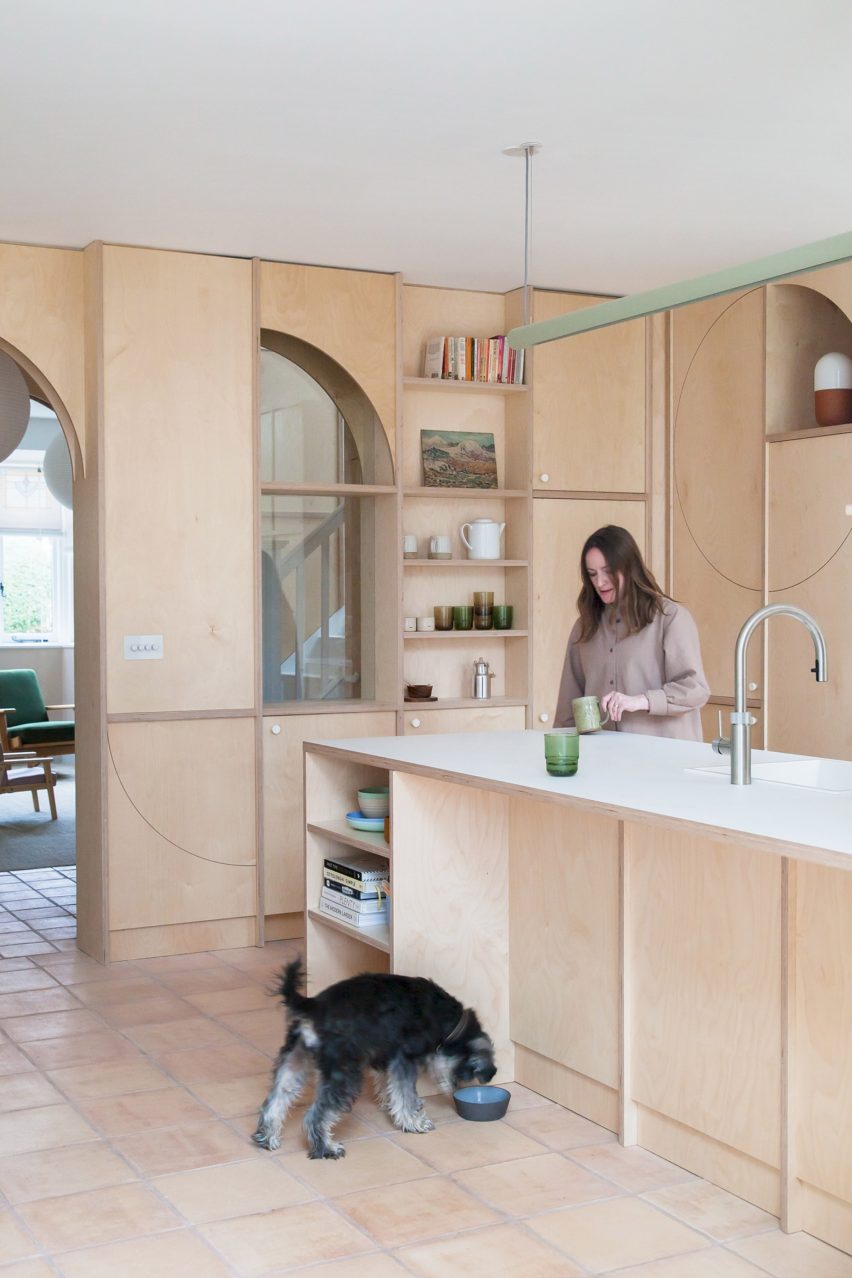 Kitchen with plywood cabinetry