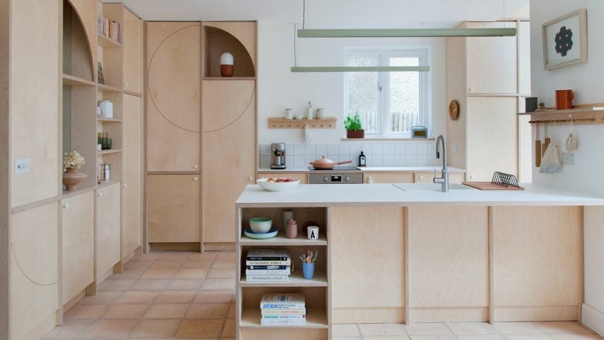 Plywood kitchen cabinetry by Nimtim Architects