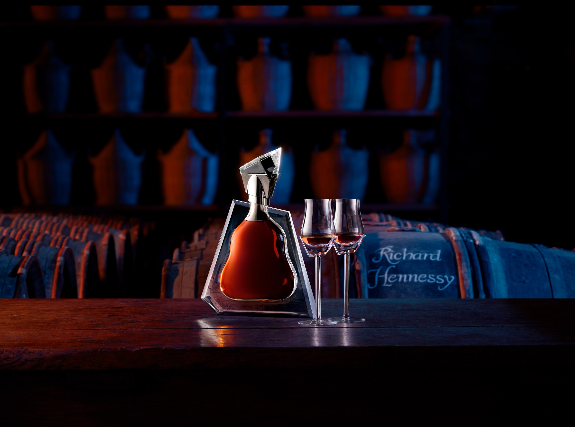 Cognac bottle and glasses