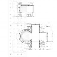 Grand theatre first floor plan, Ceramic Art Avenue Taoxichuan by David Chipperfield Architects