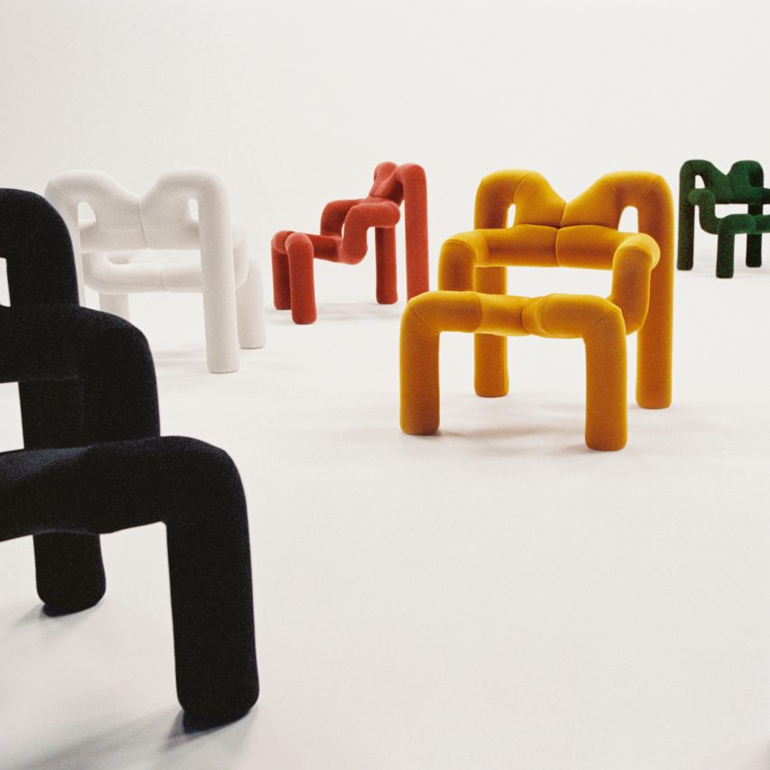Ekstrem chairs by Varier in yellow, green, black, white and rose