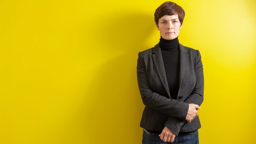 Ellen MacArthur of circular economy charity Ellen MacArthur Foundation, pictured in front of a yellow wall