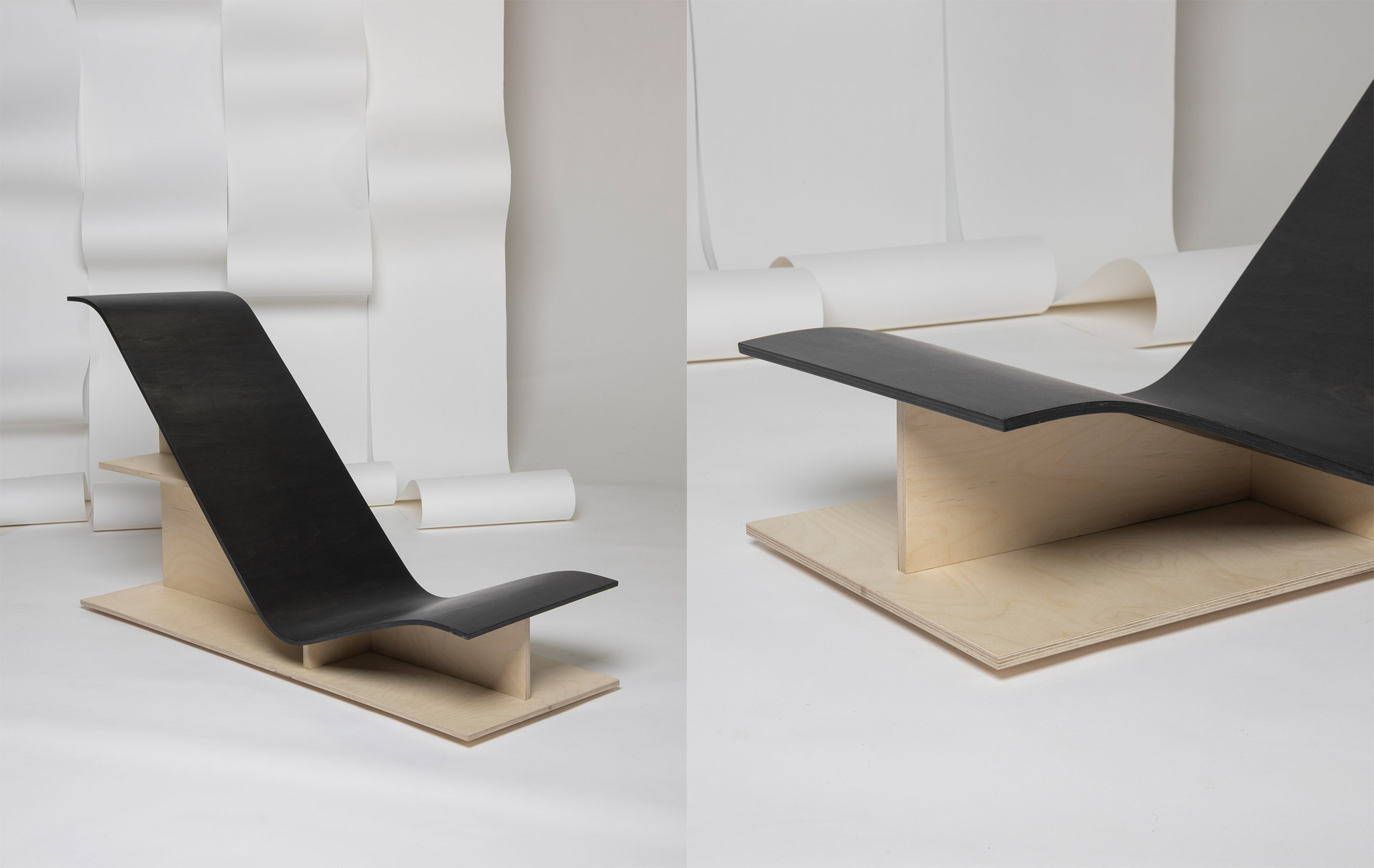 A black long chair designed for reading