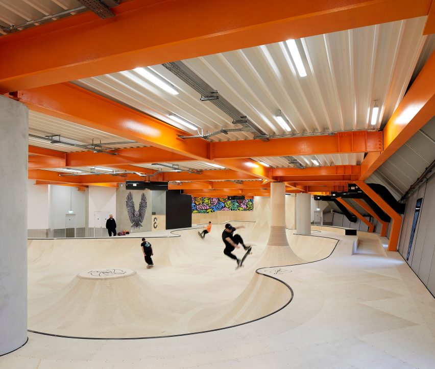 Flow Floor in F51 multi-storey skatepark in Folkestone by Hollaway Studio