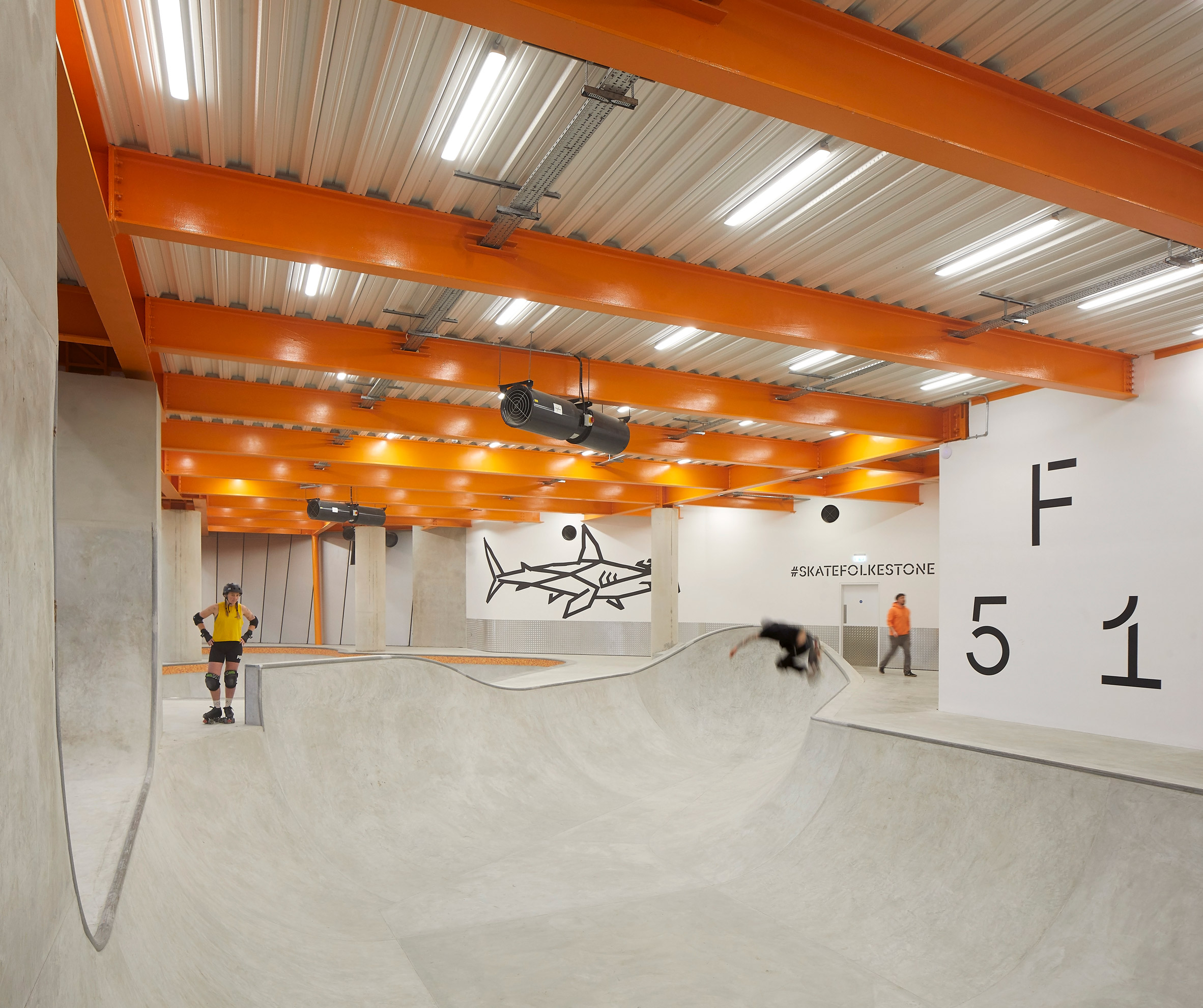 Bowl Floor in F51 multi-storey skatepark in Folkestone by Hollaway Studio