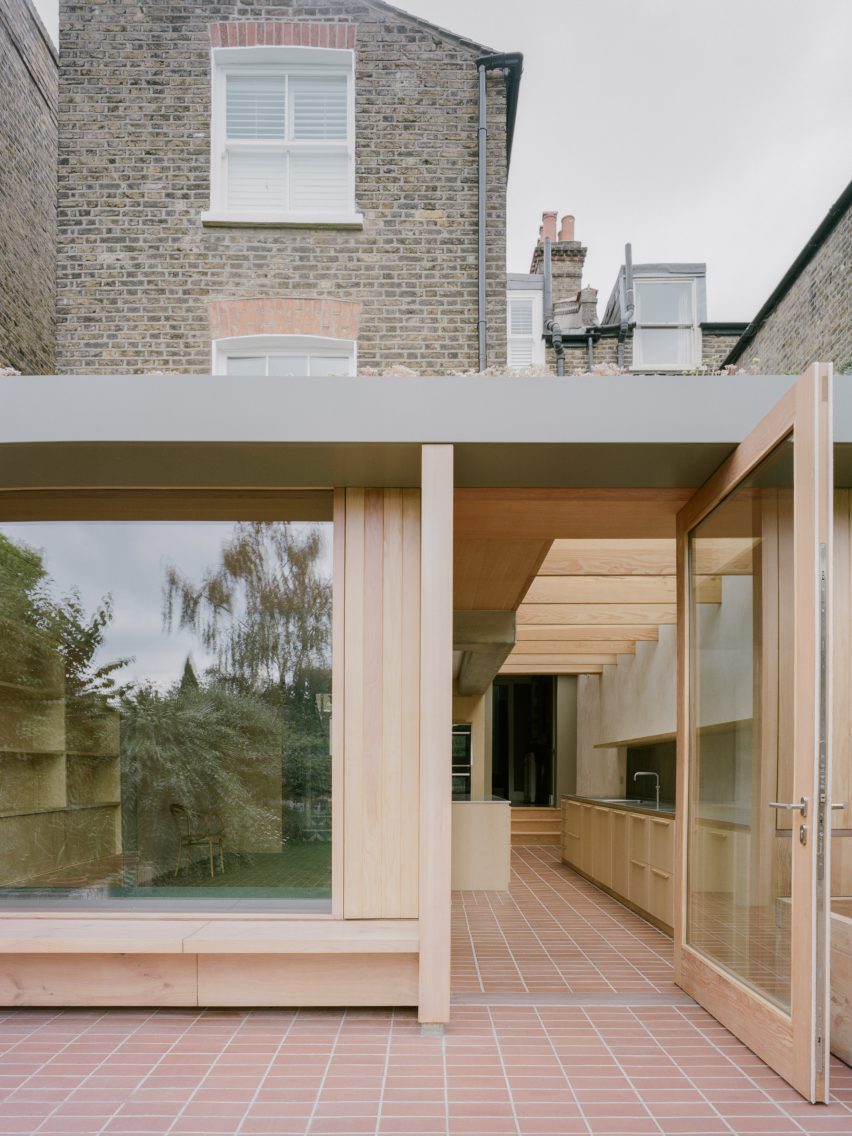 Douglas fir facade of Herne Hill House extension by TYPE