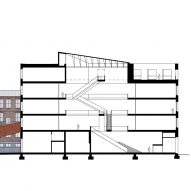 Section drawing of University of the Arts Helsinki by JKMM Architects