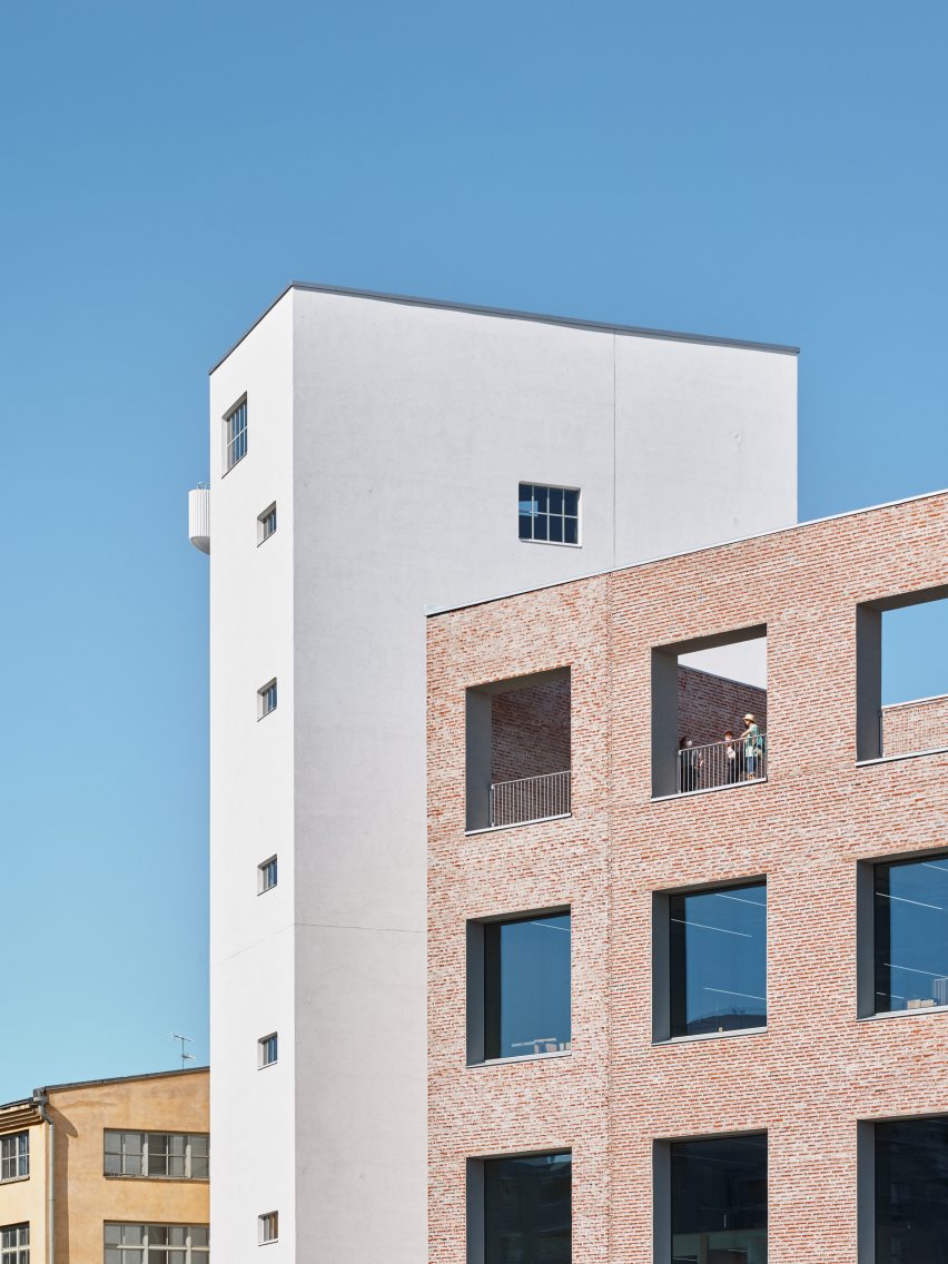 Brick was used across the new addition to the University of the Arts Helsinki