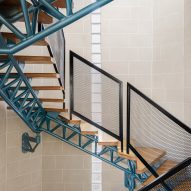 Staircase inside La Serenissima house by Valentino Architects