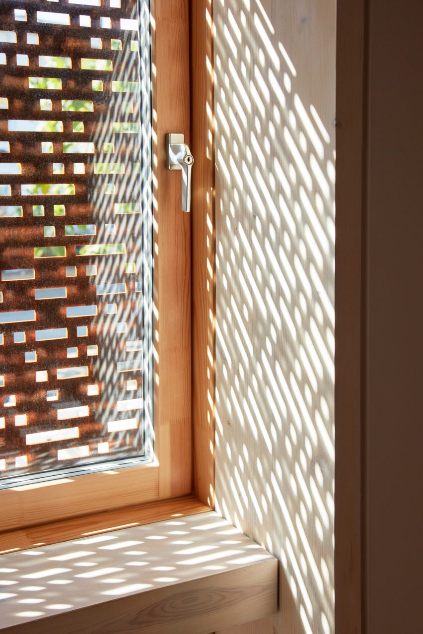 Window with perforated solar shading