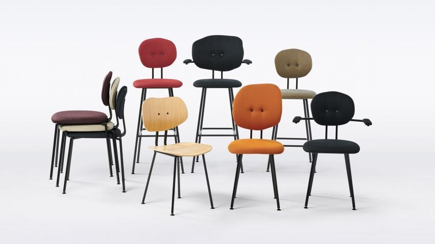 Maarten Baas 101 chairs for Lensvelt upholstered in different colours