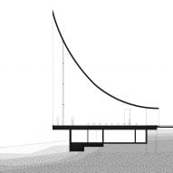 Section drawing of The Seaside Chapel of Jinting Bay which was designed by O-office Architects