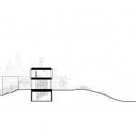 Section drawing of Bilgola Beach House by Olson Kundig Architects