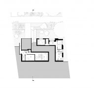 Lower level floor plan of Bilgola Beach House by Olson Kundig Architects