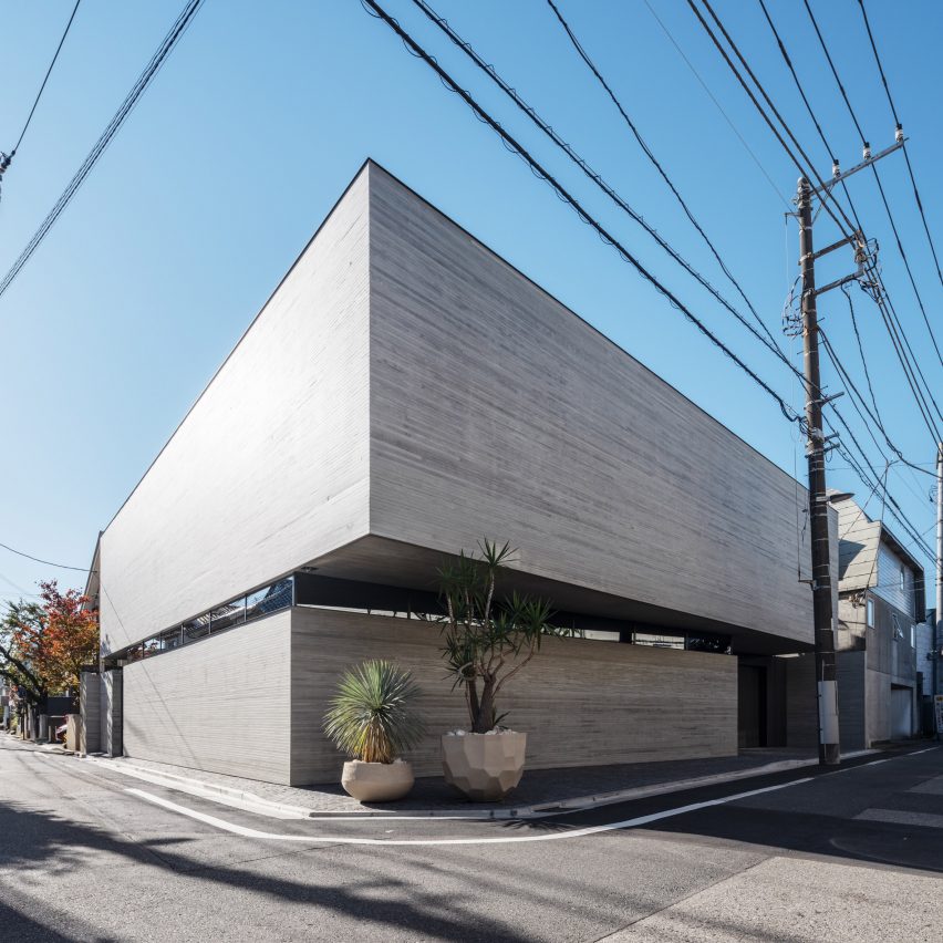 Exterior of concrete Timeless residence in Tokyo