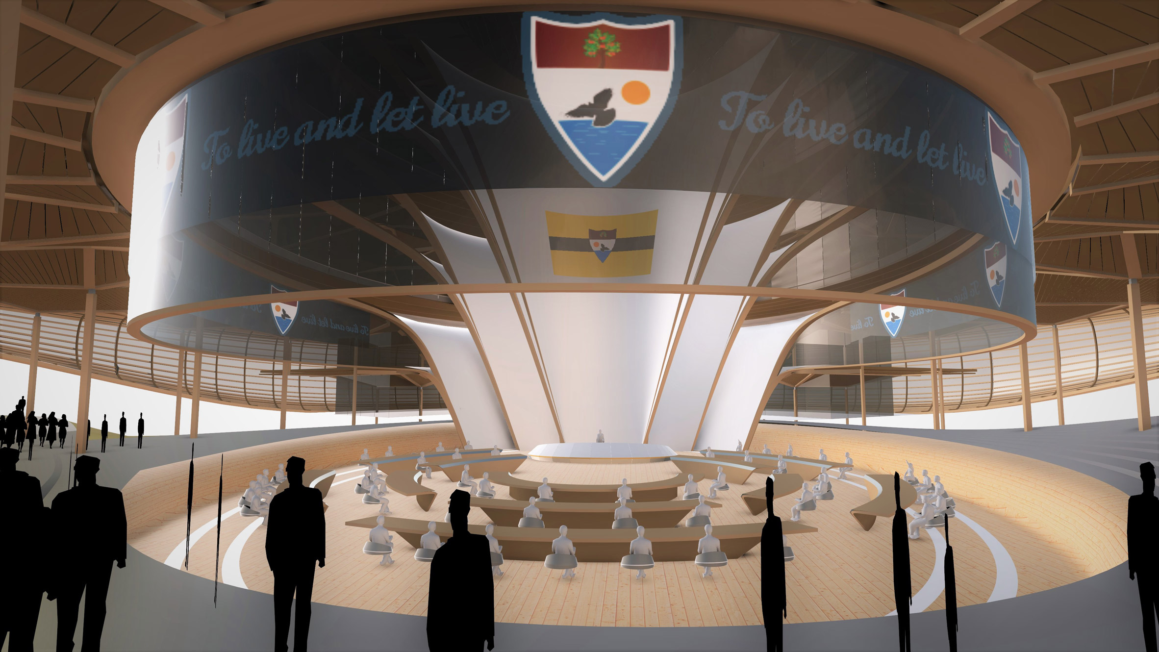 The interiors of a digital building in Liberland