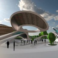 Zaha Hadid Architects' metaverse city features in today's Dezeen Agenda newsletter