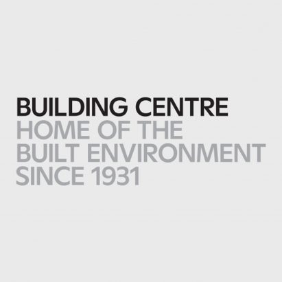 A photograph of the Building Centre logo