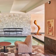 Kelly Wearstler renovates swimming pool for suite in Downtown LA Proper Hotel