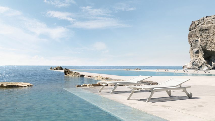 Africa sun loungers by Vondom by the sea