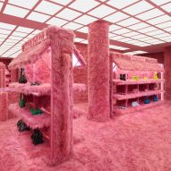 Balenciaga wraps London store in pink faux fur to celebrate its Le Cagole "it-bag"