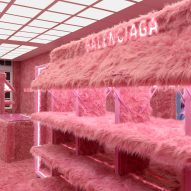 Balenciaga lined its Mount Street store in pink faux fur for its Le Cagole pop-up