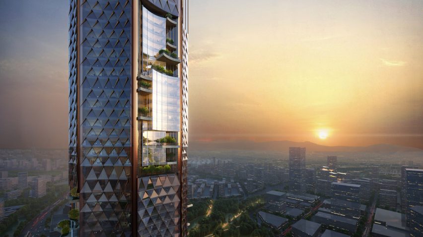 Render of the Urban Windows as the sun sets