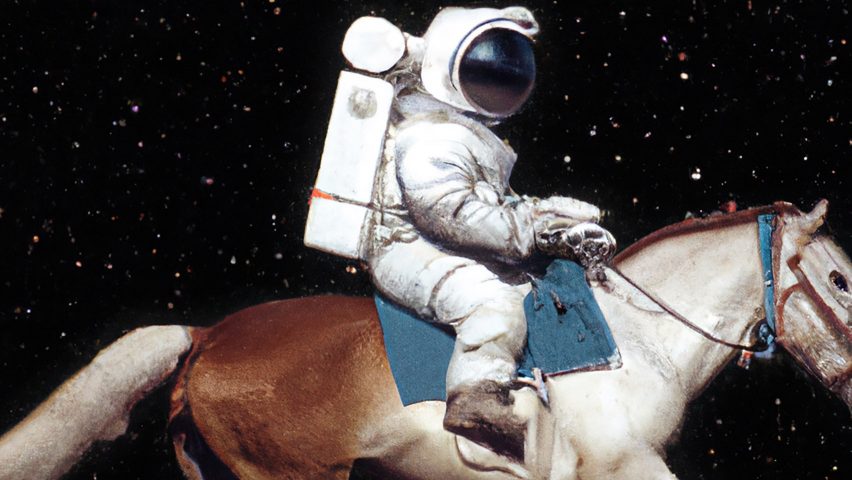 Astronaut riding a horse by DALL-E 2