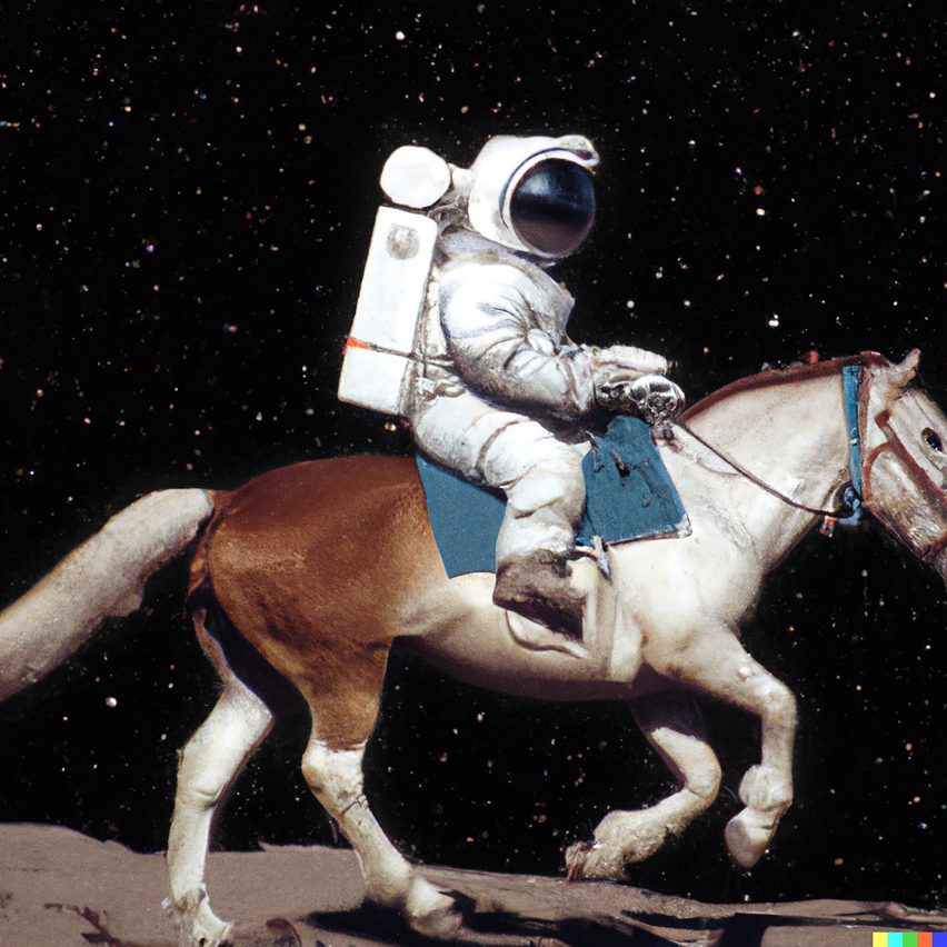 Astronaut riding a horse by DALL-E 2