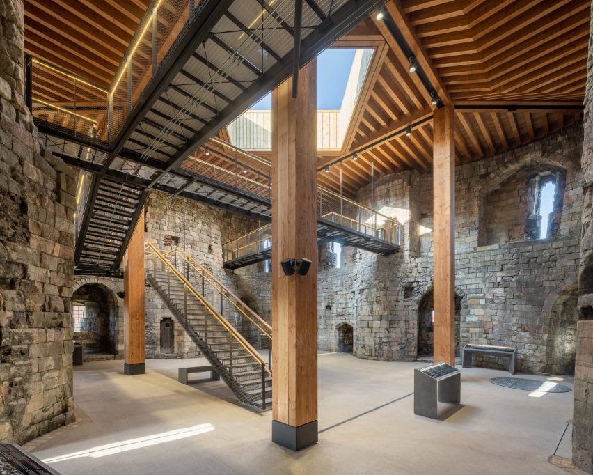 Timber interior of Clifford's Tower by Hugh Broughton Architects