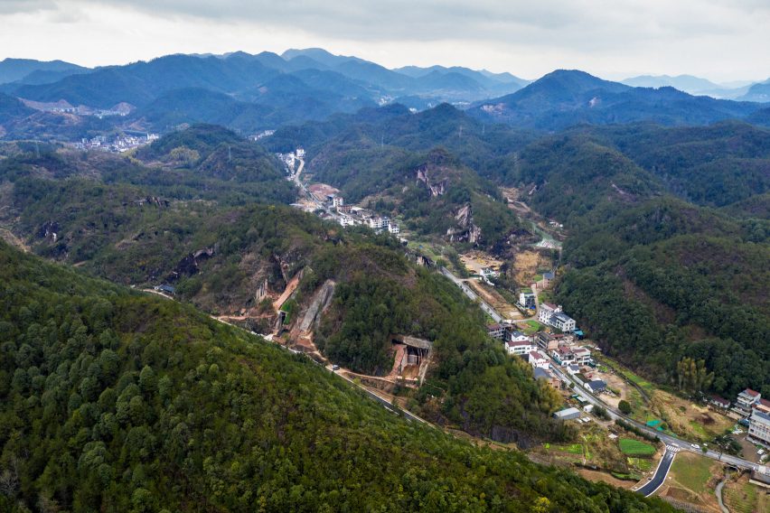 Aerial view of Jinyun quarry 