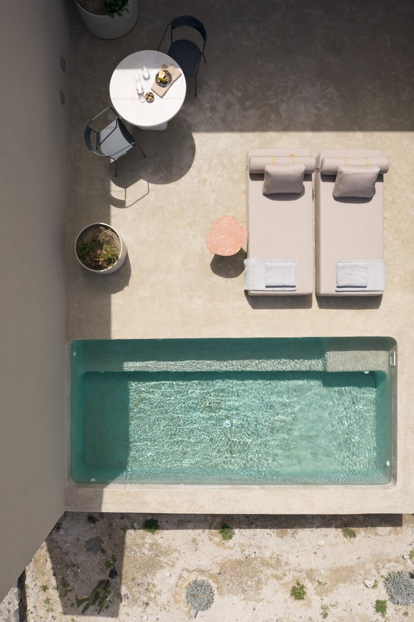 Aerial view of swimming pool at holiday home
