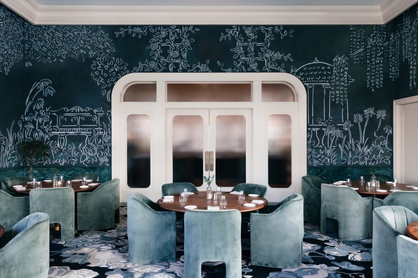Blue-hued dining rooms