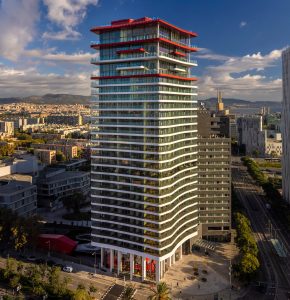 Red balconies top Odile Decq's Antares tower in Barcelona - Vimarsana News