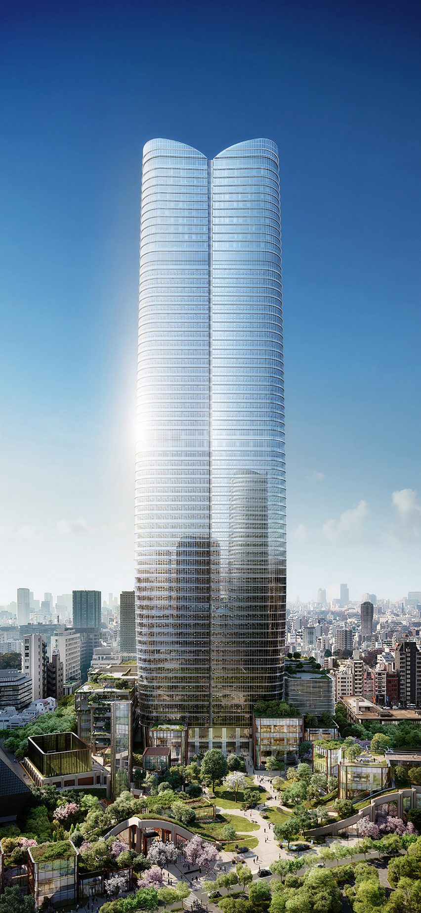 Render of the 330-metre tall A District tower