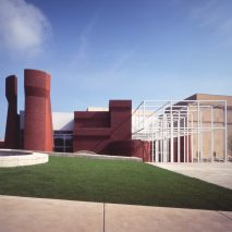 The Wexner Center for the Arts features a brick and steel exterior