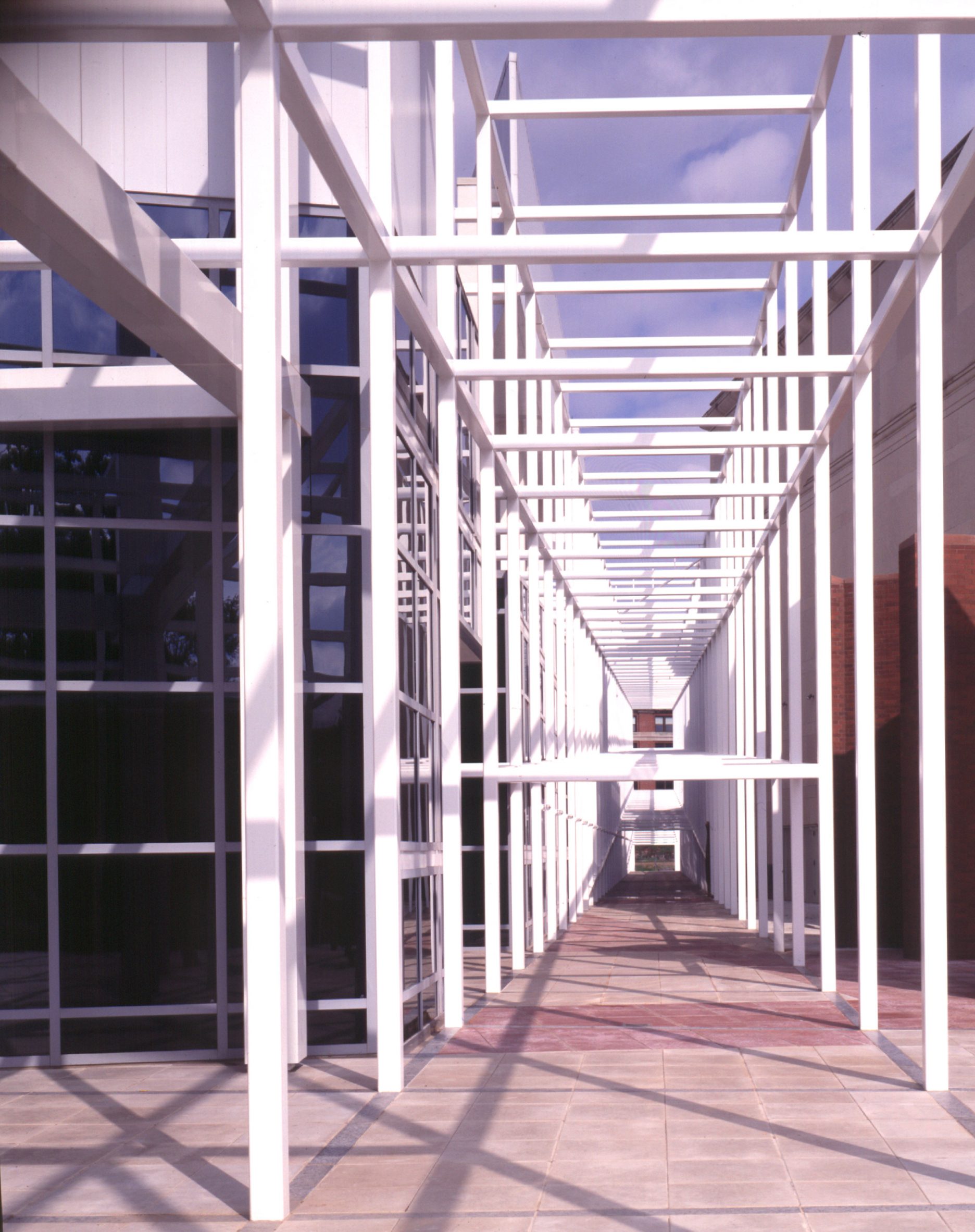 Image of the steel covered walkway at Wexner Center for the Arts