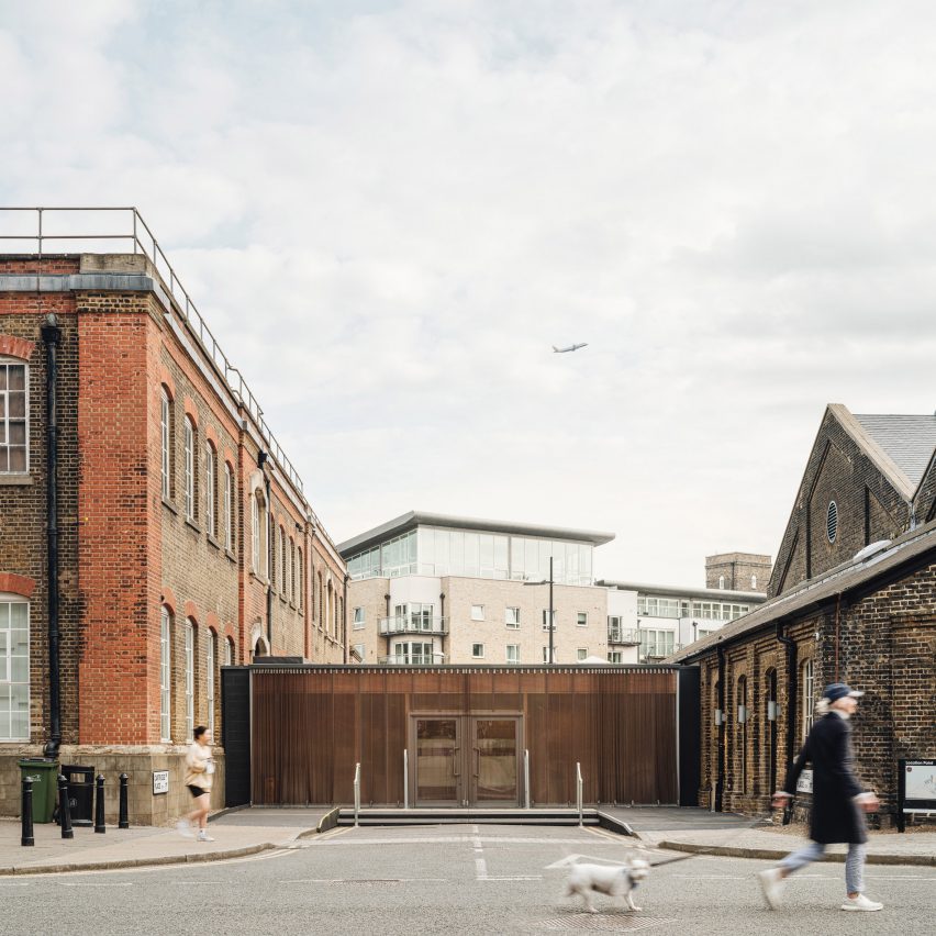 Entrance pavilion for Punchdrunk theatre company by Haworth Tompkins