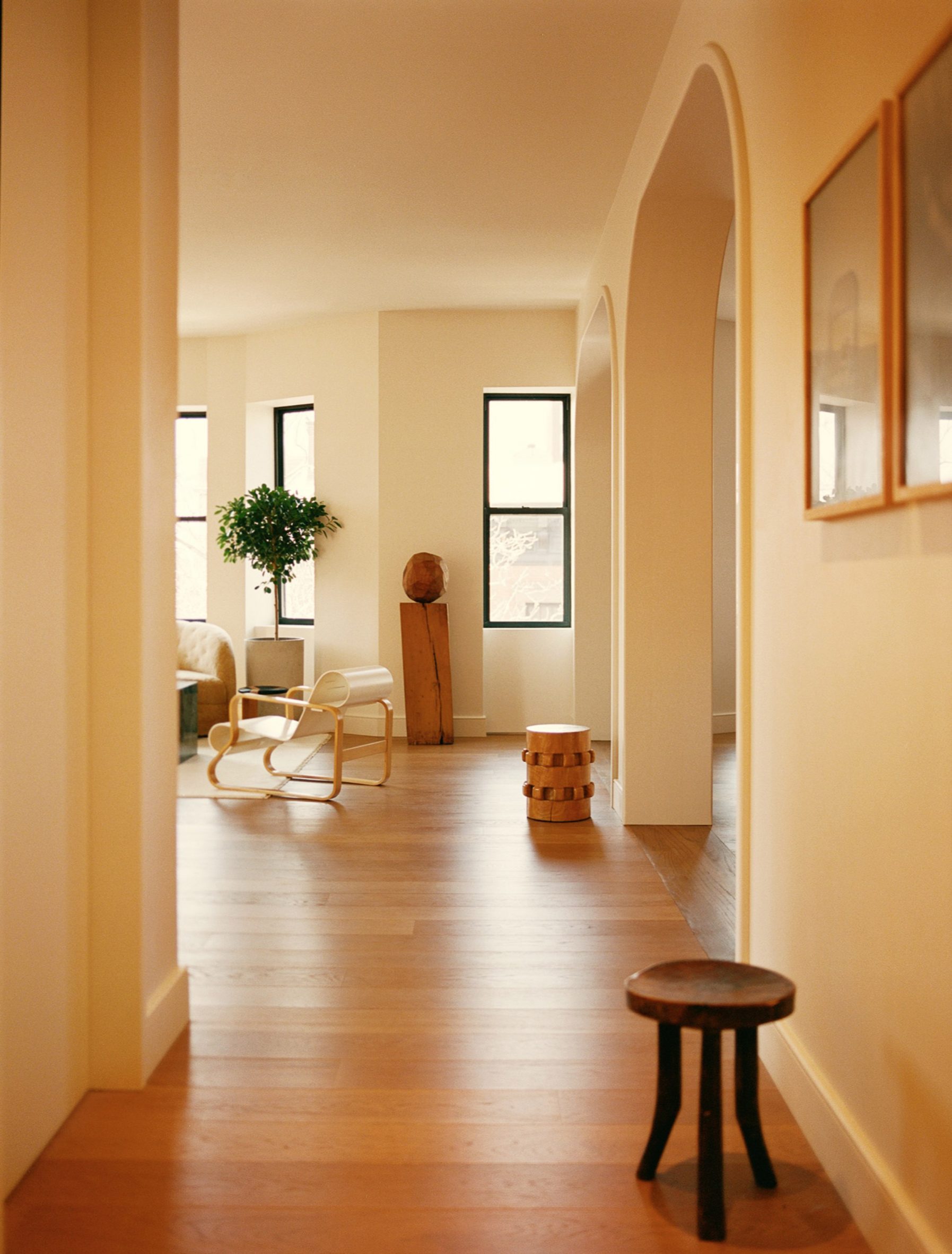 A warm hallway interior of an apartment