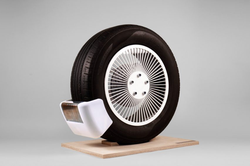 Tyre Collective device on a wheel from Terra Carta Design Lab competition